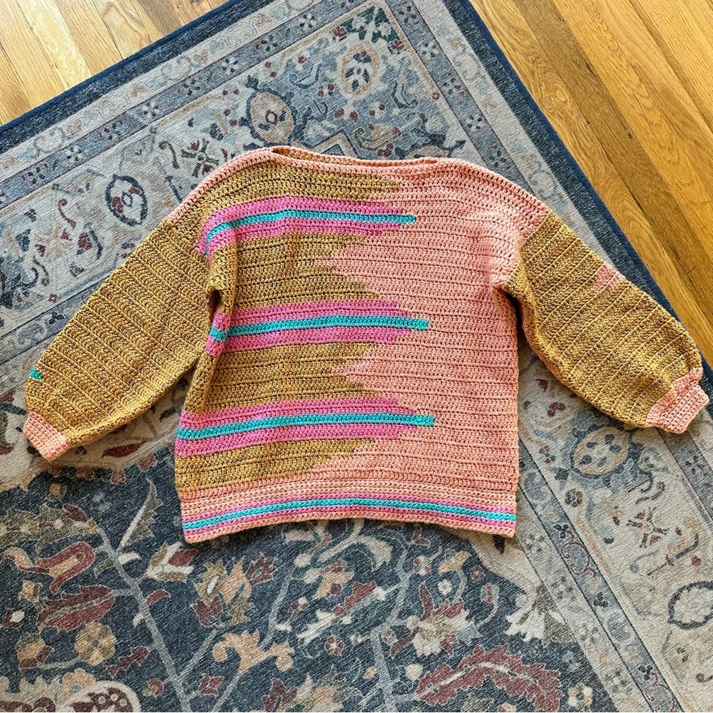 Pink knit boatneck sweater